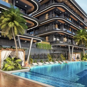 Апартаменты в ультра-элитном ЖК в центре Алании, район Hasbahçe (019459)