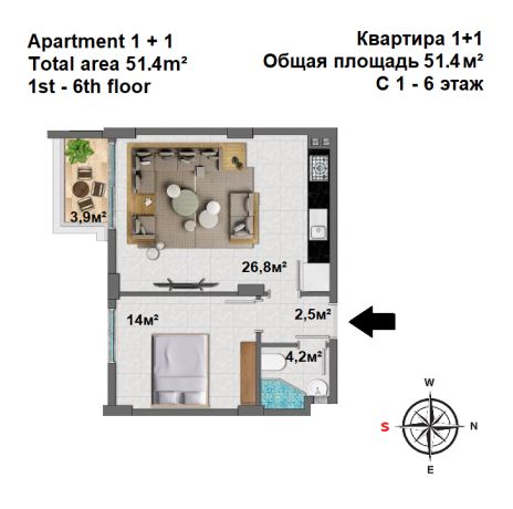 Квартиры, Турция, Алания, Махмутлар (004139) - фото 34