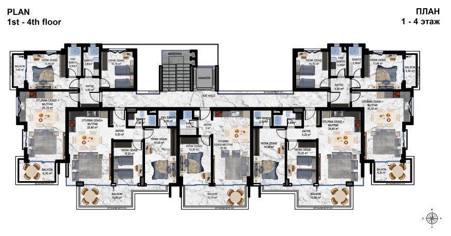 Квартиры, Турция, Алания, Кестель (003139) - фото 29
