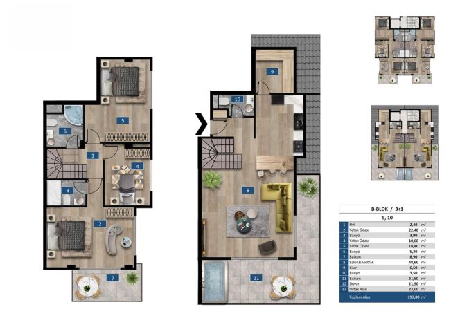 Квартиры, Турция, Алания, Каргыджак (009416) - фото 17