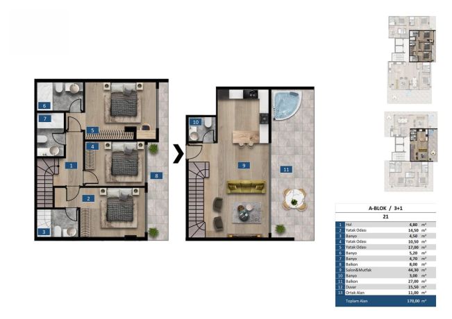 Квартиры, Турция, Алания, Каргыджак (009416) - фото 25