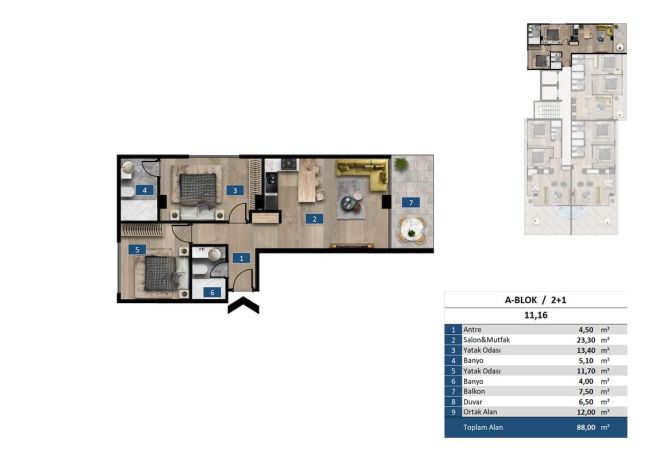 Квартиры, Турция, Алания, Каргыджак (009416) - фото 30