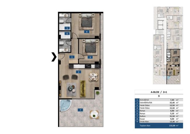 Квартиры, Турция, Алания, Каргыджак (009416) - фото 35