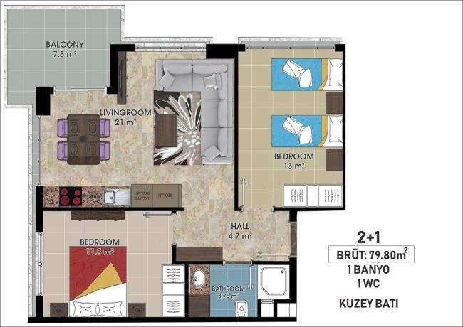 Apartments, Turkey, Alanya, Mahmutlar (001468) - pictures 2