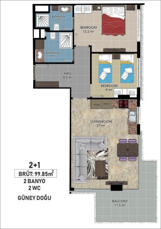 Apartments, Turkey, Alanya, Mahmutlar (001468) - pictures 3