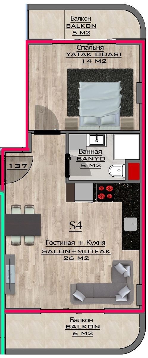 Apartments, Turkey, Alanya, Mahmutlar (003473) - pictures 71