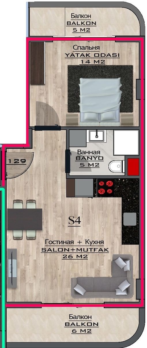Apartments, Turkey, Alanya, Mahmutlar (003473) - pictures 79