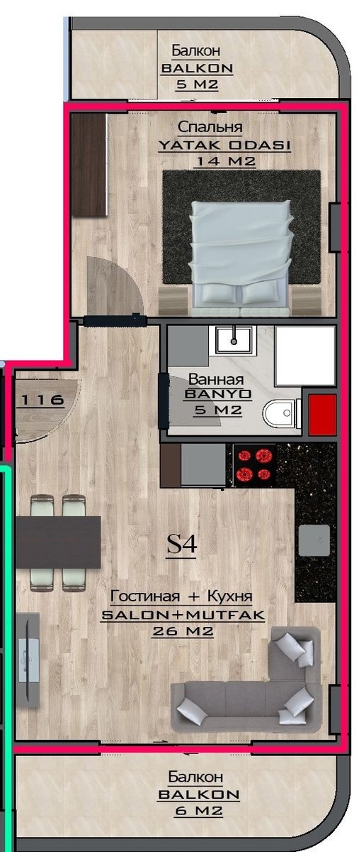 Apartments, Turkey, Alanya, Mahmutlar (003473) - pictures 92