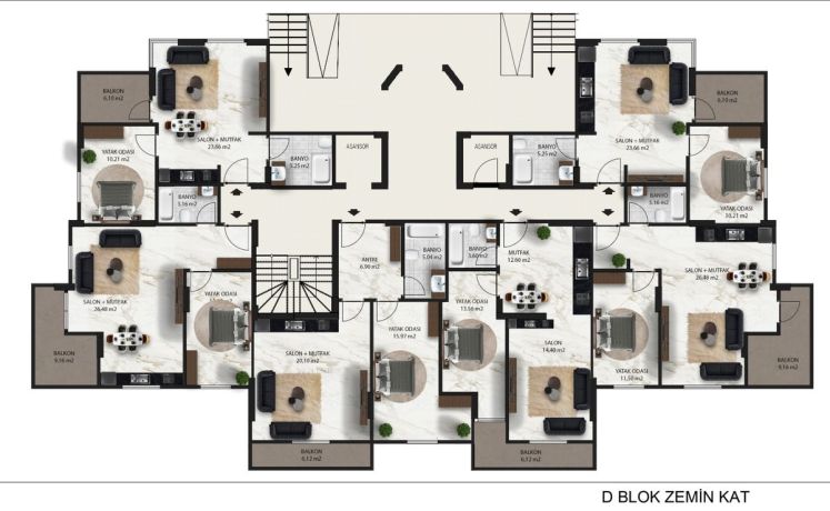 Квартири, Туреччина, Аланія, Махмутлар (001481) - фото 61