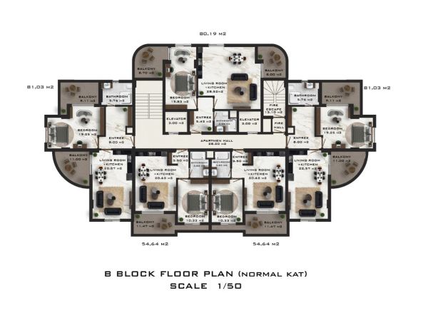 Квартири, Туреччина, Аланія, Махмутлар (001481) - фото 67