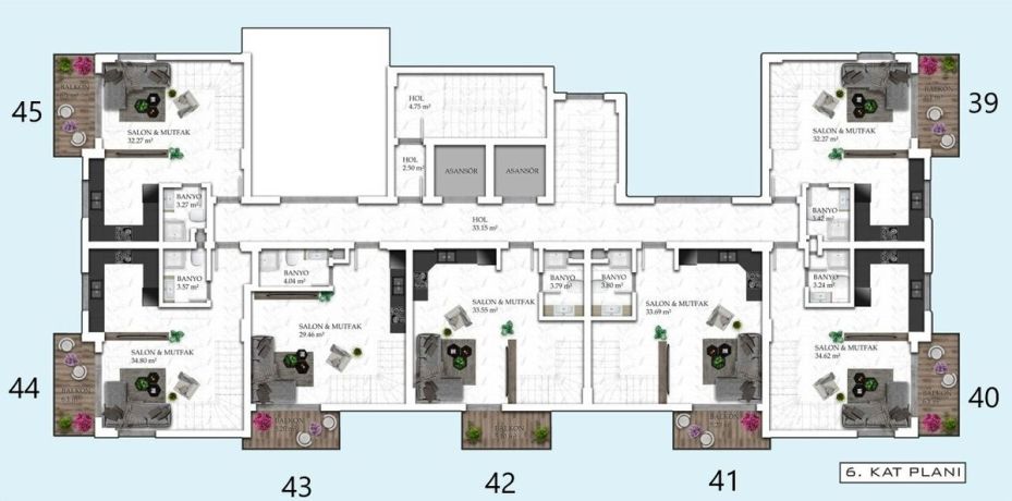 Квартири, Туреччина, Аланія, Авсаллар (00943) - фото 32