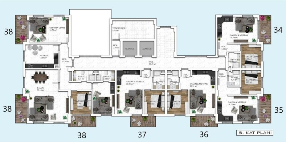 Квартири, Туреччина, Аланія, Авсаллар (00943) - фото 33