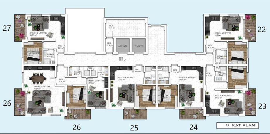 Квартири, Туреччина, Аланія, Авсаллар (00943) - фото 35