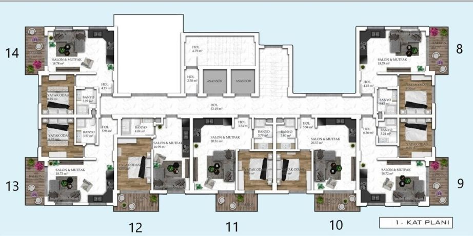 Квартири, Туреччина, Аланія, Авсаллар (00943) - фото 37