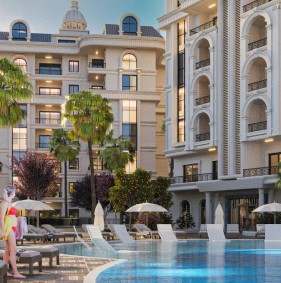 Апартаменты с видом на море, лес и город в Алании, район ÇIPLAKLI (008113)