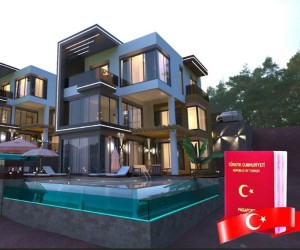 Luxurious villas with a pool in Kargicak area, with the possibility of obtaining Turkish citizenship (002242)