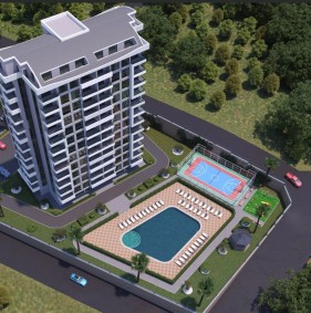 Современные квартиры от застройщика в жилом комплексе в Махмутларе (015443)