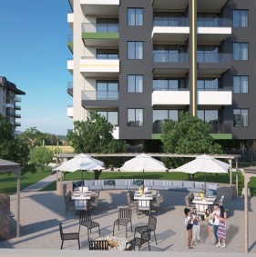 Apartments in a new residential complex with sea, mountain and fortress views in Demirtas (004484)