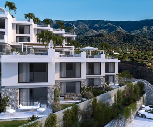 The project is located on a cliff with an incredible view of the sea and mountains in the Bahceli area (008272)