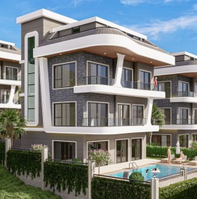 Комплекс из 6 вилл на склонах холма в Каргыджаке (006306)