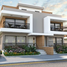 Новий проект вілл та апартаментів з чудовими краєвидами Середземного моря в районі Отюкен регіону Іскеле (006120)