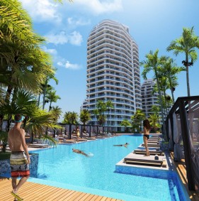 New project with inexpensive apartments on the west coast of Northern Cyprus, in the Guzelyurt area (012161)