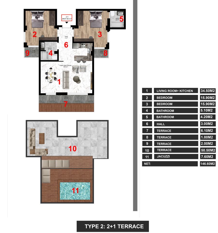 Апартаменты в живописном комплексе от застройщика в Бодруме (017322) -  Hayat Estate