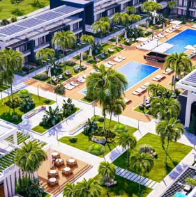 Роскошный жилой комплекс в районе Искеле, всего в 70 метрах от берега моря (004494)