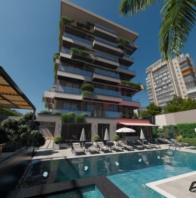 Квартира від інвестора в сучасному житловому комплексі, центр Аланії (21500)