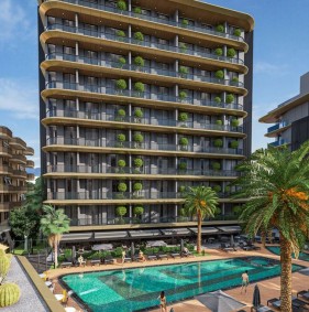 Квартира 1+1 від інвестора в житловому комплексі в центрі Аланії (22700)