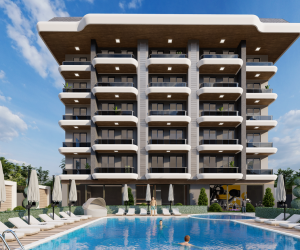 Сучасна інвесторська квартира в житловому комплексі за 100 метрів від моря в районі Каргиджак (22900)