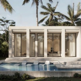 Виллы в новом комплексе в элитной локации острова, у пляжа Меласти (021138)