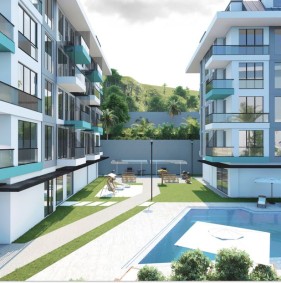 Квартира 1+1 в сучасному житловому комплексі в центрі Аланії (32200)