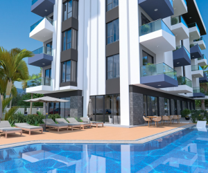 Apartment 200 meters from the sea in a residential complex in the Demirtas area (33900)