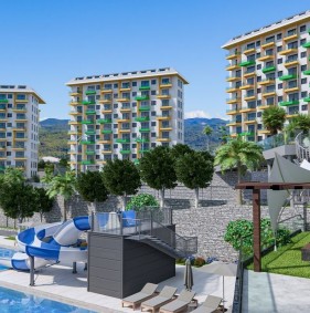 Квартира з чудовим видом на гори в житловому комплексі в районі Авсаллар (34000)