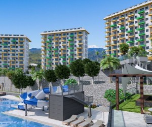 Apartment with magnificent mountain views in a residential complex in the Avsallar area (34000)