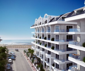 Відмінна квартира з видом на море в готовому комплексі в районі Оба (34800)