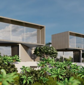 Виллы с бассейном в ультрасовременном комплексе в центре Убуда (002509)