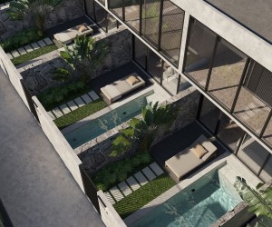 Townhouse complex with private pools in Canggu, Bali (002505)