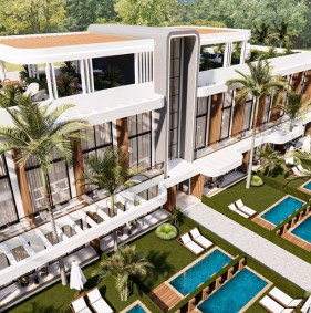 Сучасні апартаменти в житловому комплексі за 700 м від моря в районі Бахчелер/Іскеле (003514)