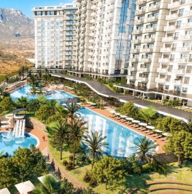 Квартира з панорамними видами в сучасному комплексі на пагорбі, Махмутлар (41100)